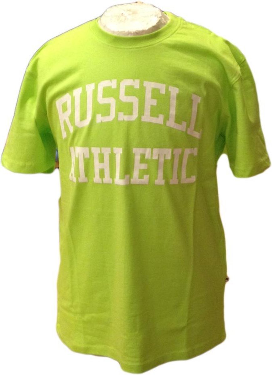 Russell Athletic Heren T Shirt - Lime/Wit - Maat M