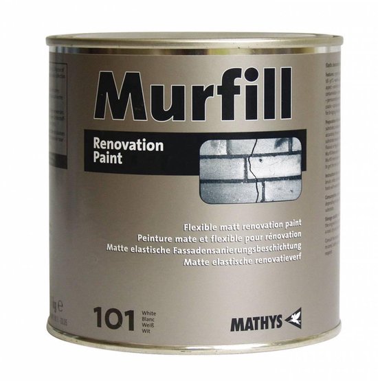 Mathys Murfill Renovation Paint - 1 kg - 400 g/m² - Wit - Afwerkingslaag