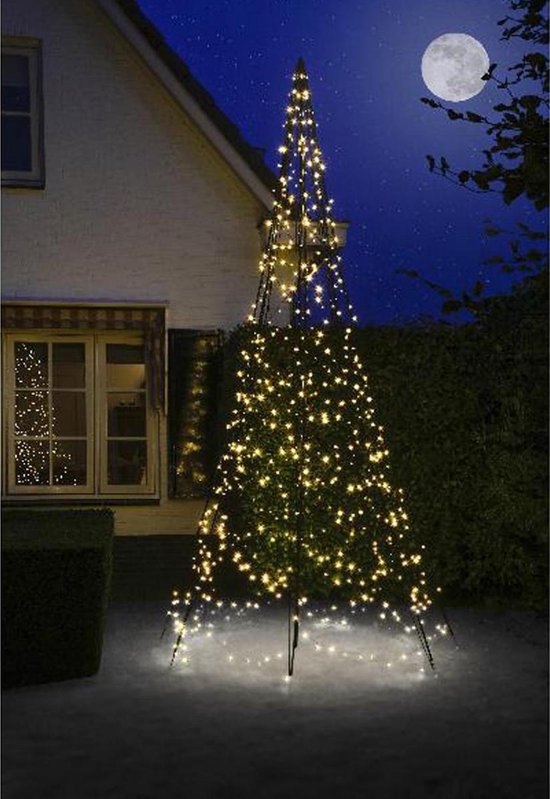 Fairybell LED Kerstboom voor buiten inclusief mast - 4 meter - 640 LEDs -  Warm wit | bol.com