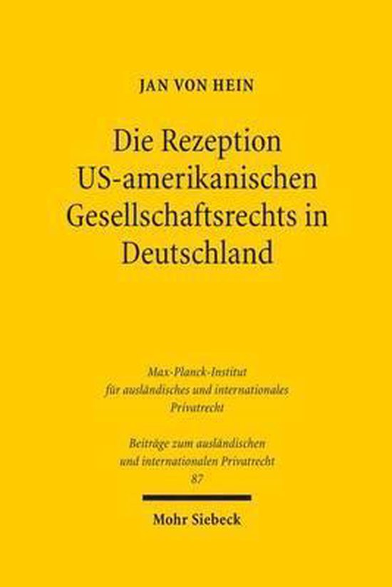 Die Rezeption US-amerikanischen Gesellschaftsrechts in Deuts ... - cover