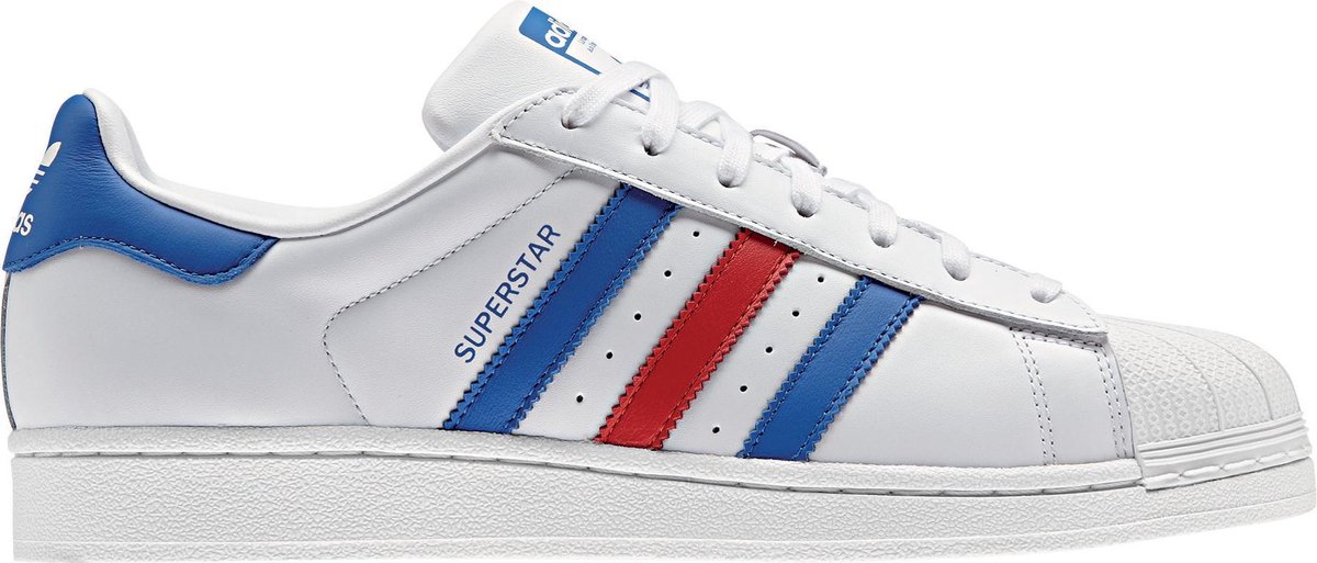 adidas Superstar Sneakers Heren Sneakers Maat 42 2 3 Mannen wit blauw rood bol