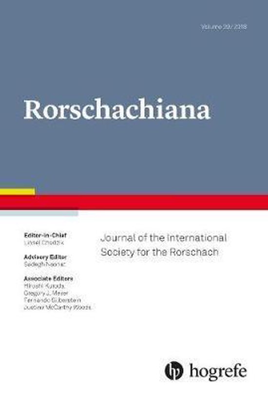 Rorschachiana: Journal of the International Society for the  ... - cover