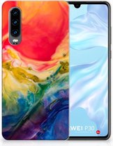 Huawei P30 Uniek TPU Hoesje Watercolor Dark