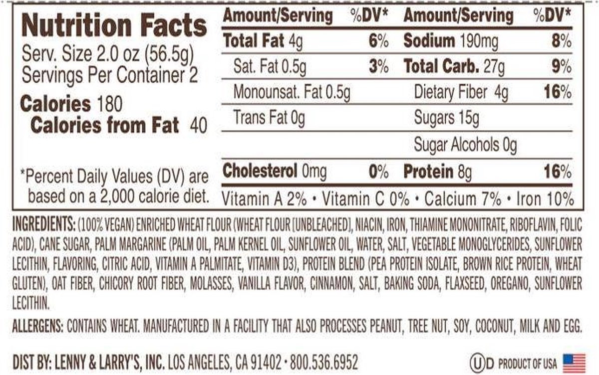 Lenny & Larry's The Complete Cookie All Natural Vegan Protein Cookie