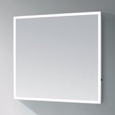 Saniclass Lonato badkamerspiegel rond diameter 60cm met geïntegreerde LED verlichting met spiegelverwarming en touch schakelaar Mat Zwart