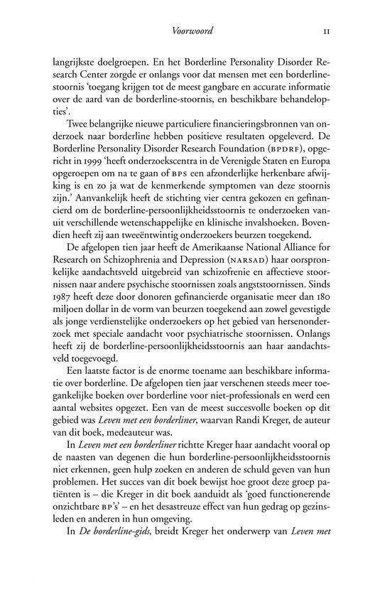 Voorwoordpagina uit "De borderline-gids" met informatie over de stoornis.