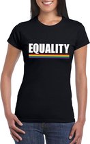 Gay Pride t-shirt zwart Equality dames - LGBT/ Lesbische shirts XL