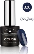 Cosmetics Zone UV/LED Hybrid Gellak 7ml. Dim Jeans 320 - blauw - Glanzend - Gel nagellak