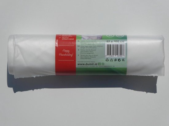 Elke week Inschrijven schoorsteen stevige plastic zak [puinzak] - 65 liter - 5 Zakken - 1 Rol | bol.com