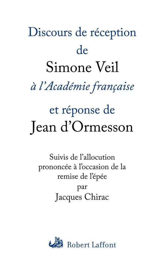 Discours de réception de Simone Veil à l'Académiefrançai ... - cover