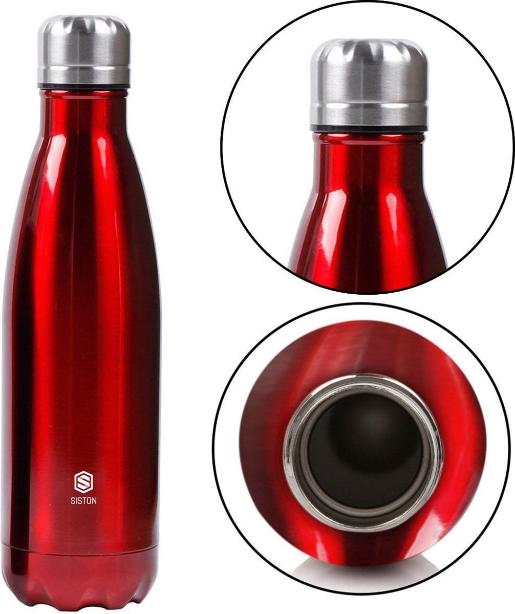 RVS Drinkfles - Roestvrij Staal RVS waterfles - Rood – 500 ML - Sport Thermosfles - INCLUSIEF BONUS Schoonmaakborstel! Houdt tot 12 uur uw koffie warm en tot 24 uur drankjes koel! Isoleerfles - Thermosbeker - Geïsoleerde Bidon - BPA VRIJ