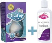 DivaCup Herbruikbare Menstruatiecup - Large - met  DivaWash Reinigingsmiddel