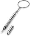 Let op type!! 3 in 1 Repair Kit Key Ring with 3 Screwdrivers: Cross 1.5  Straight 1.5 Star Nut M2.5 for Smart Phone  Watches Glasses(Silver)