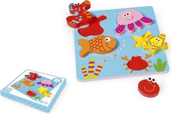 Houten puzzel met zeedieren