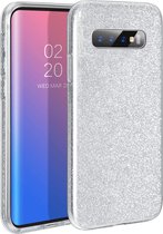 Samsung Galaxy S10 Plus - Glitter Backcover Hoesje - Zilver