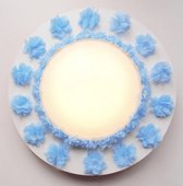 Funnylight Design Coole kids plafonniere bloesem met licht blauwe organza bloemen voor de baby kinder en tiener slaap kame