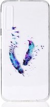 Shop4 - Geschikt voor Samsung Galaxy A7 (2018) Hoesje - Zachte Back Case Veren en Vogels