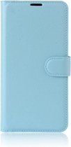 Shop4 - Alcatel A5 Hoesje - Wallet Case Lychee Blauw