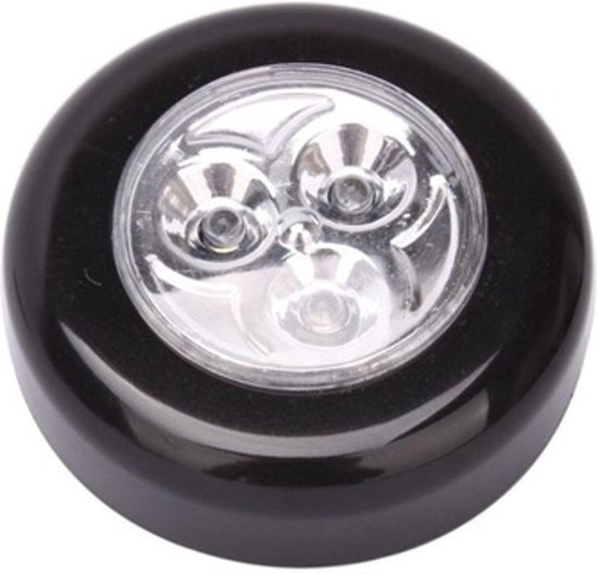 Luxe Zwarte Zelfklevende LED Druklampen Set - 6 Stuks | Werkt Zonder  Stopcontact | LED... | bol