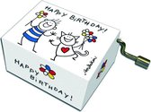 Fridolin Muziekdoosje: '' happy birthday'' kat en jongen