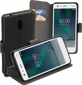 MP case zwart book case style voor Nokia 2 wallet case hoesje