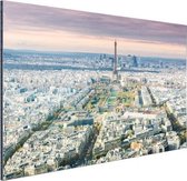 Wanddecoratie Metaal - Aluminium Schilderij Industrieel - Parijs - Eiffeltoren - Stad - 120x80 cm - Dibond - Foto op aluminium - Industriële muurdecoratie - Voor de woonkamer/slaapkamer