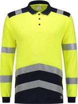 Tricorp 203003 Poloshirt Multinorm Bicolor Fluor Geel/Blauw maat XS