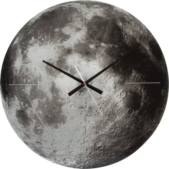Mannelijkheid deze Overlappen Wandklok Moon - Glas - Stil uurwerk | bol.com