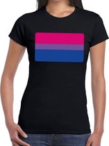 Bi vlag gay pride t-shirt zwart voor dames 2XL