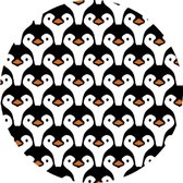 Mat, Vloermat, Vloerkleed, Tapijt, Kind - Kinderkamer Pinguin - Rond - Wasbaar - Antislip - 115 x 115 cm