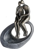 Bronzen sculptuur het moment - 9x19x27 - grijs brons kleur -polyresin