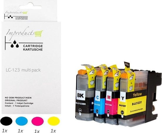 Improducts® Inkt cartridges - Alternatief Brother LC-123 / 123XL multi pack new chip v4