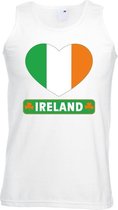Ierland hart vlag singlet shirt/ tanktop wit heren M