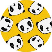 Tapis rond Kinder Tapis de sol pour chambre d'enfants Panda - Lavable - Antidérapant - 75 x 75 cm
