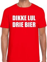 Dikke Lul Drie Bier heren T-shirt rood L