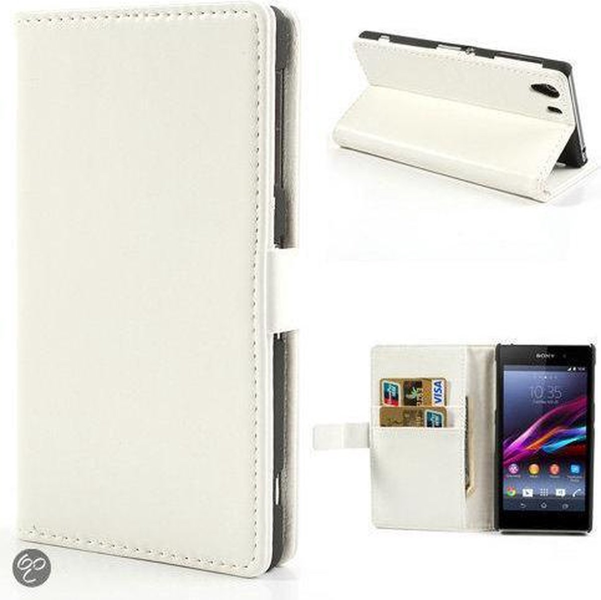 Cyclone wallet case hoesje Sony Xperia Z1 wit