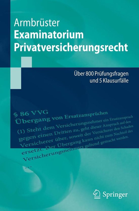 Springer-Lehrbuch - Examinatorium Privatversicherungsrecht - cover