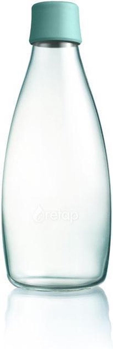 Retap Waterfles - Glas - 0,8 l - Mint Blauw