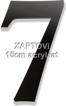 Xaptovi Huisnummer 7 Materiaal: Acrylaat - Hoogte: 15cm - Kleur: Zwart