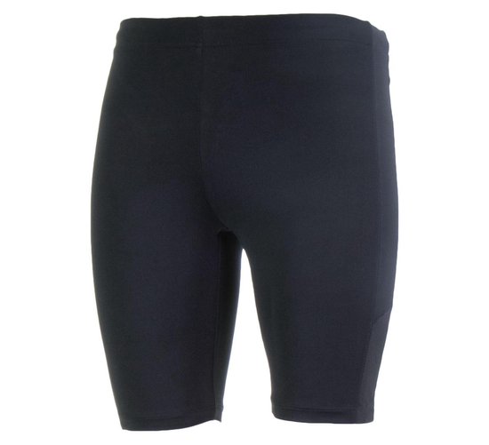 Short de course noir avec une couture subtile sur la jambe droite.