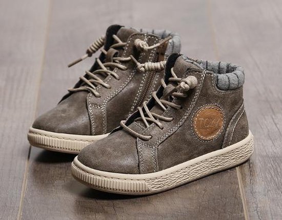 Leren sneaker Jesse –  dark olive - maat 28