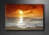 Art4-all - Canvas Schilderij Ondergaande zon - 80x60cm
