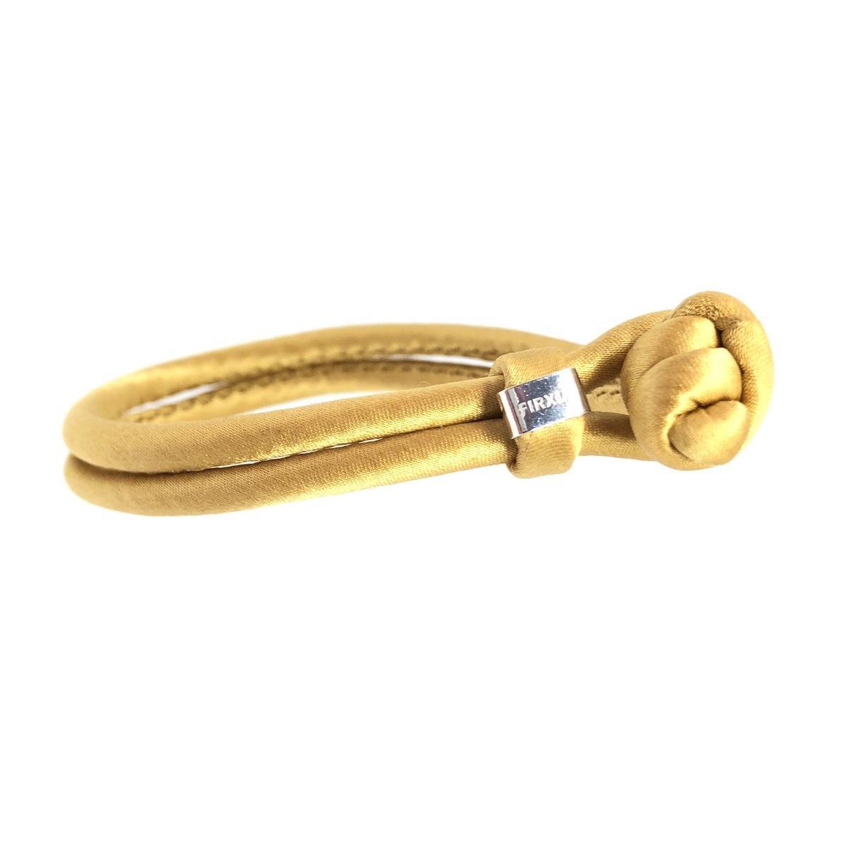 Goudkleurige zijden signatuur damesarmband (19 cm)