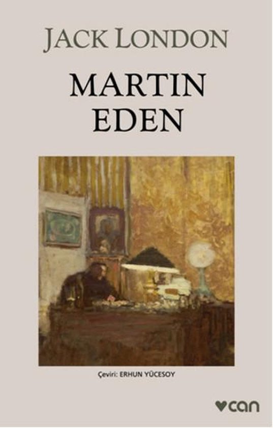 Boek "Martin Eden" van Jack London, met een schilderij van een man aan een bureau.