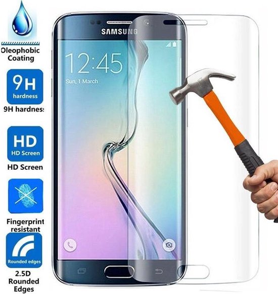 Tempered Glass Screenprotector geschikt voor Samsung Galaxy S7 Edge transparant
