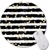 Computer - muismat dots and stripes - rond - rubber - buigbaar - anti-slip - mousepad