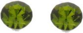 Kleine oorbellen steentje 3,5mm swarovski elements groen