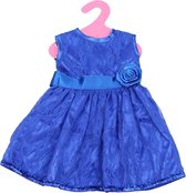 Blauw jurkje met kant voor babypop zoals baby born - Poppenkleertjes - galajurk voor pop