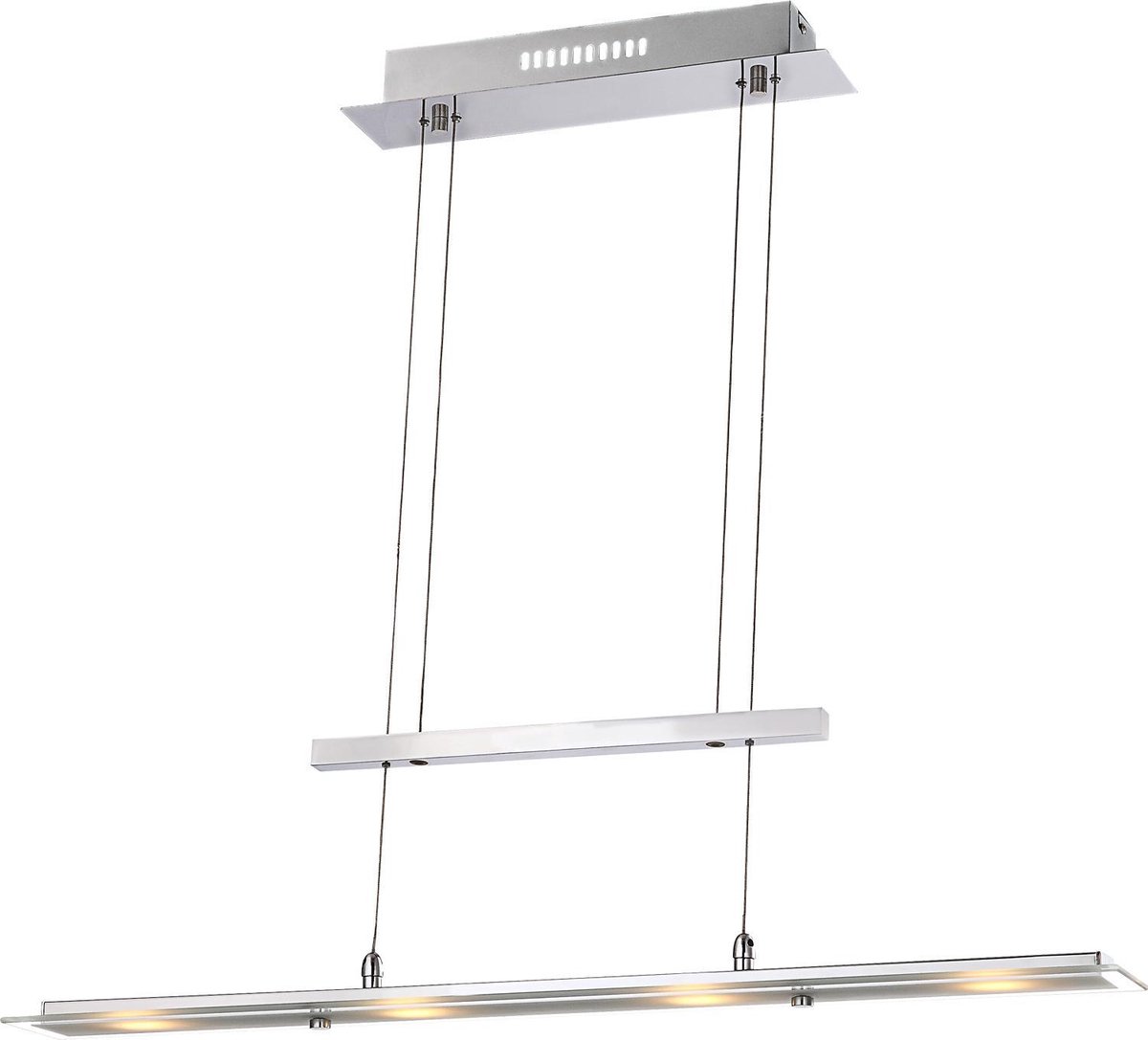 Hanglamp Globo Janick LED - Chroom - Matte glasplaat