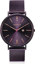 Zinzi ZIW416M Horloge Retro + Gratis armband 38 mm paars-rosekleurig